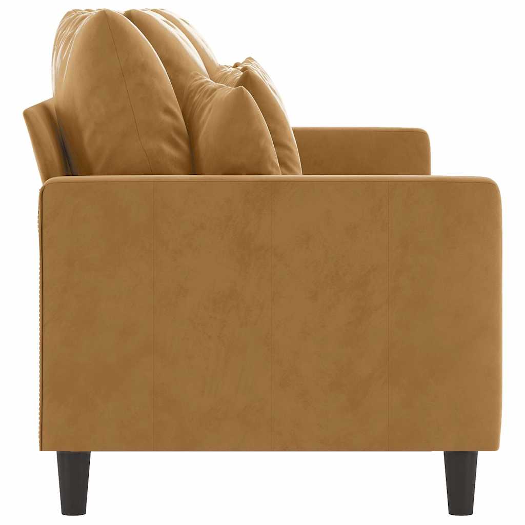 Canapé à 3 places Marron 180 cm Velours - XIOS