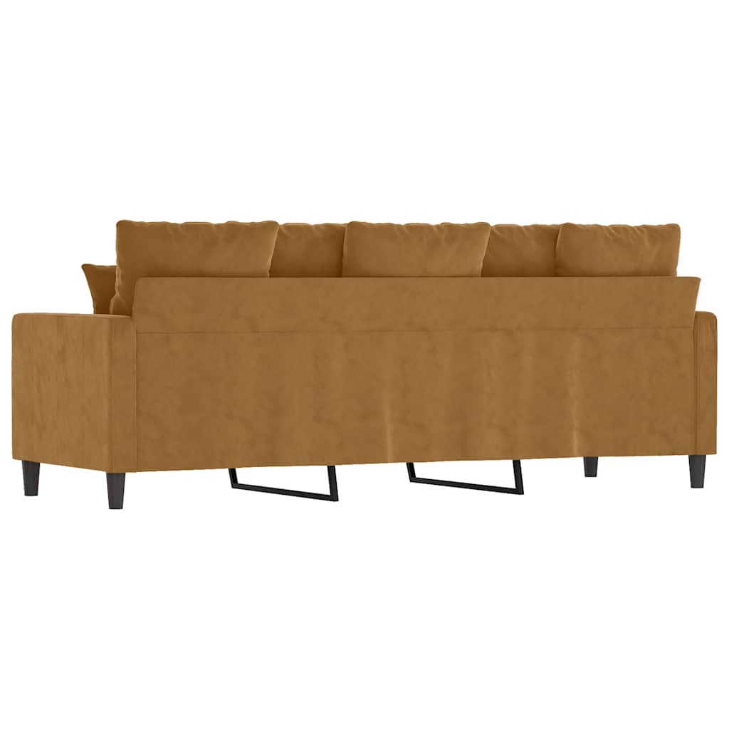 Canapé à 3 places Marron 180 cm Velours - XIOS