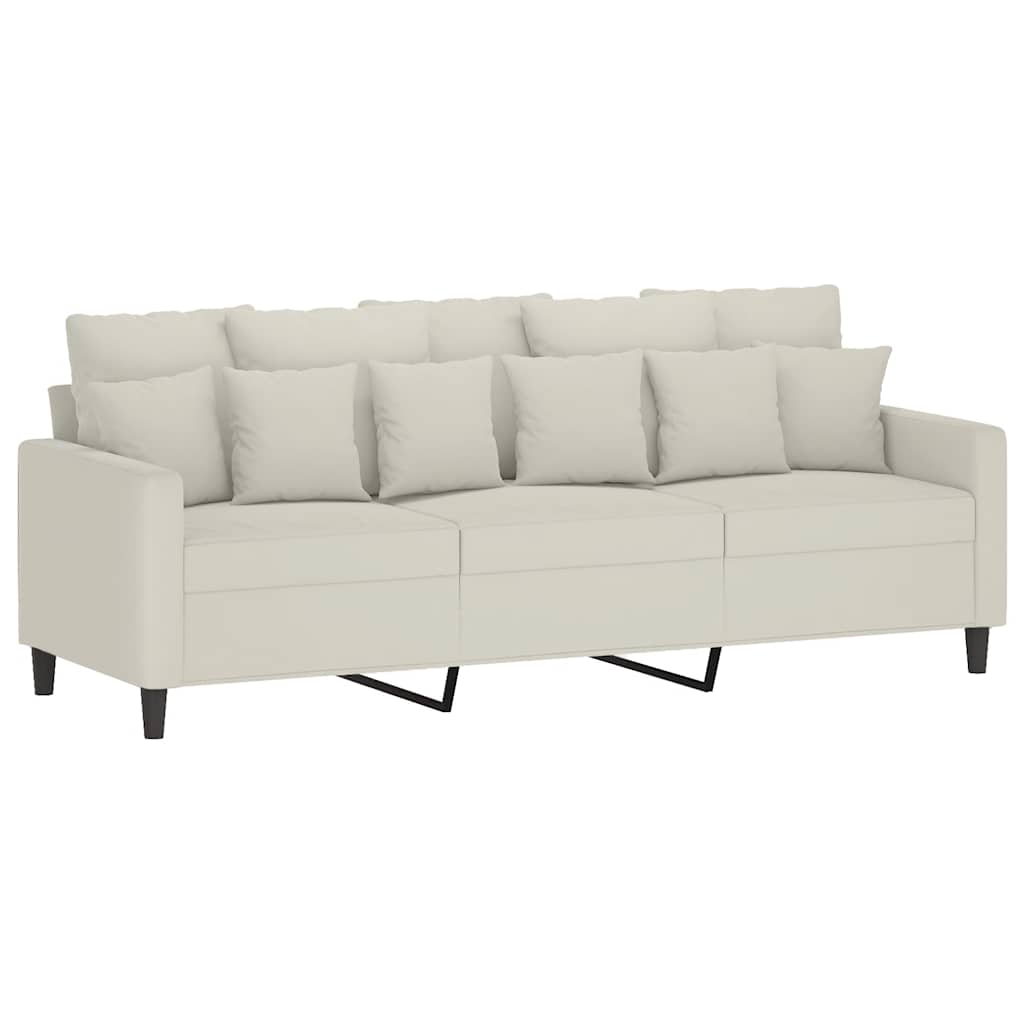Canapé à 3 places Crème 180 cm Velours - XIOS