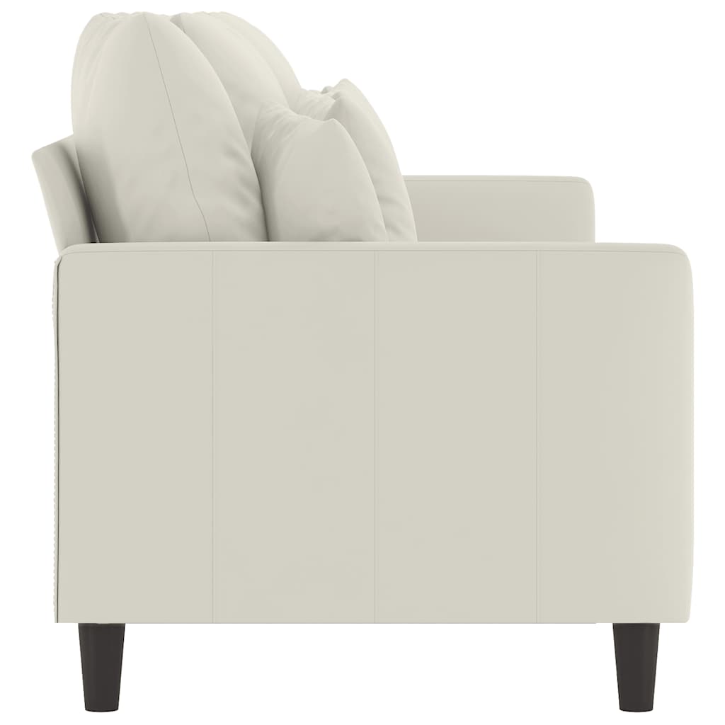 Canapé à 3 places Crème 180 cm Velours - XIOS
