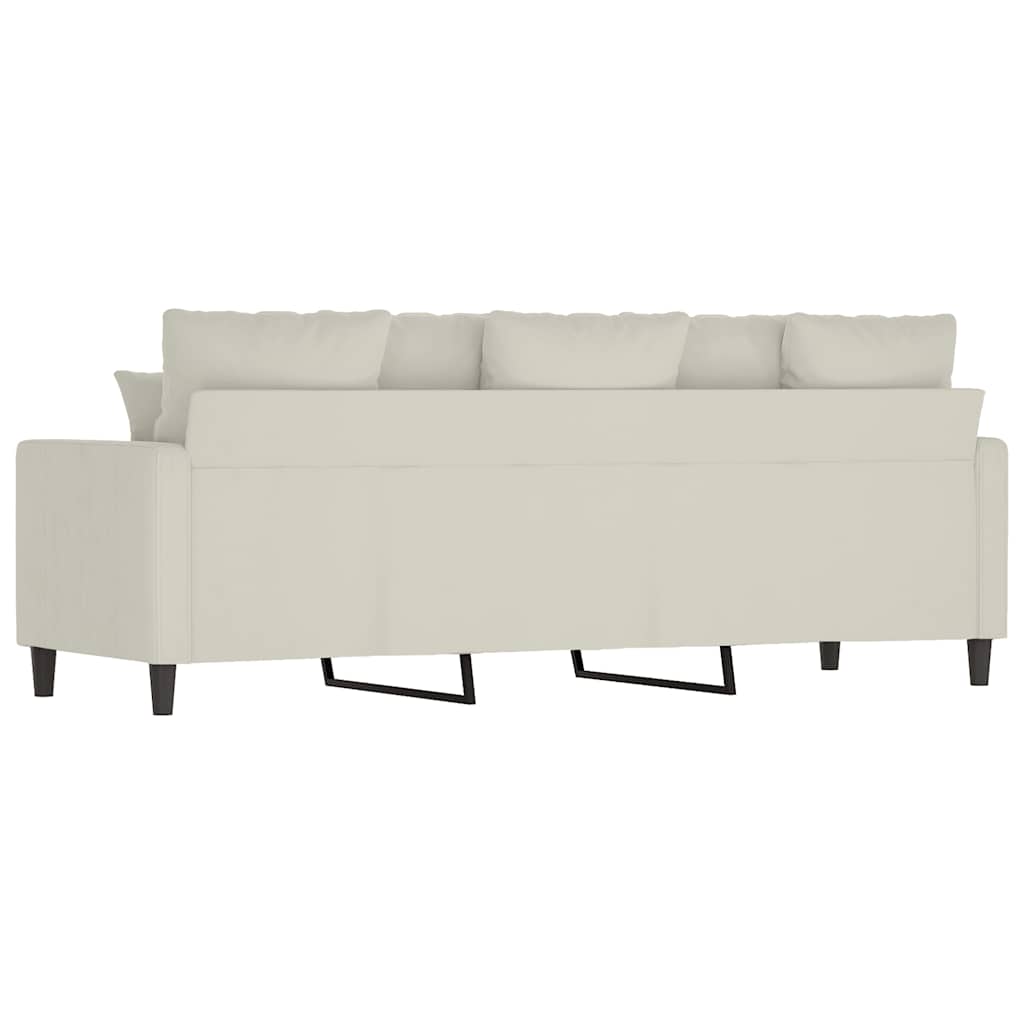 Canapé à 3 places Crème 180 cm Velours - XIOS