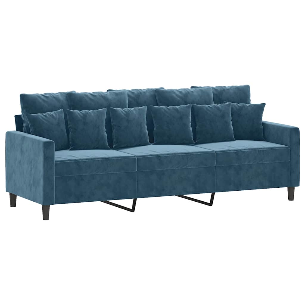 Canapé à 3 places Bleu 180 cm Velours - XIOS