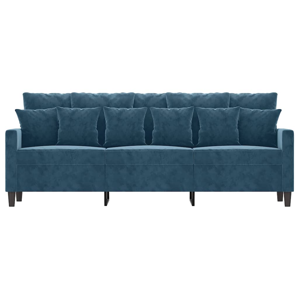 Canapé à 3 places Bleu 180 cm Velours - XIOS
