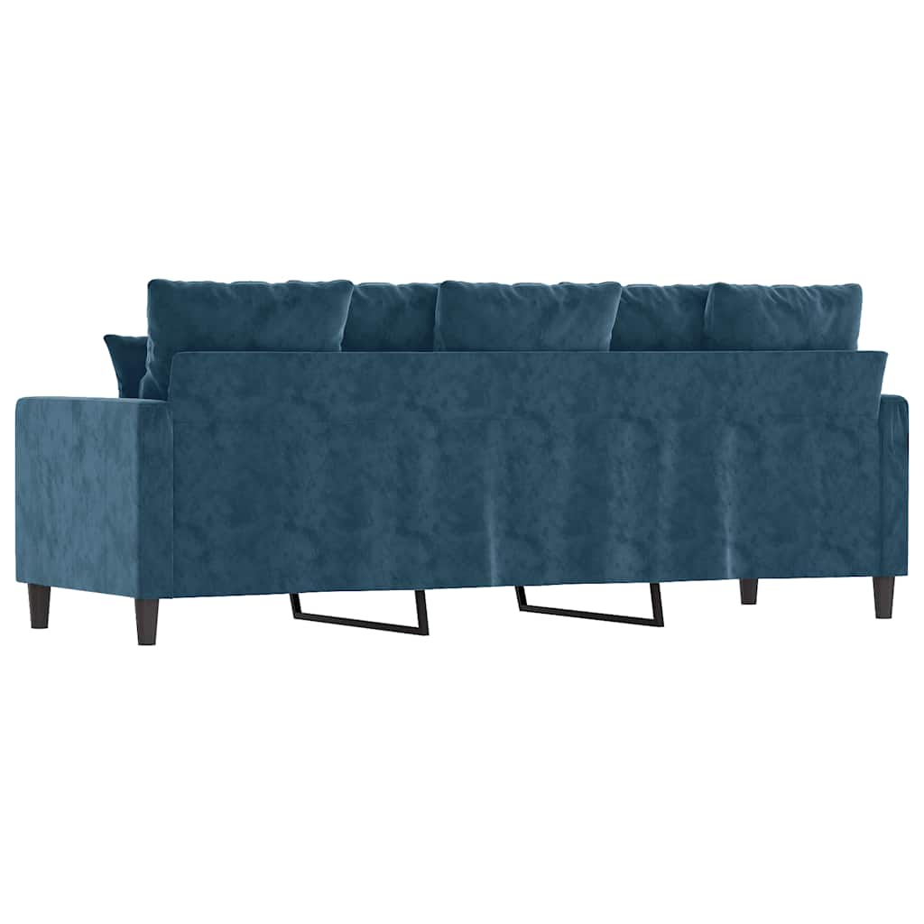 Canapé à 3 places Bleu 180 cm Velours - XIOS