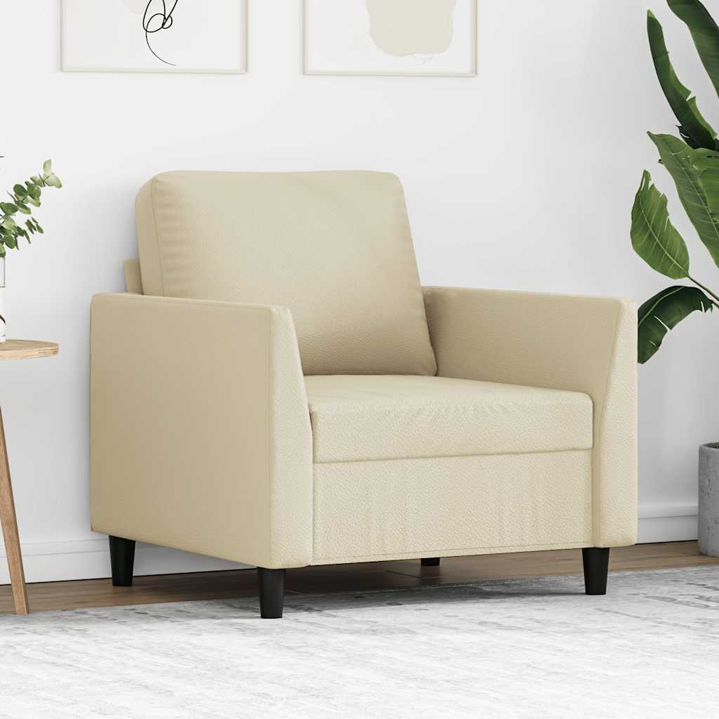 Fauteuil Crème 60 cm Similicuir - XIOS