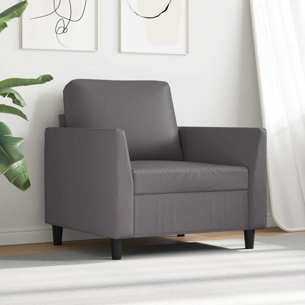 Fauteuil Gris 60 cm Similicuir