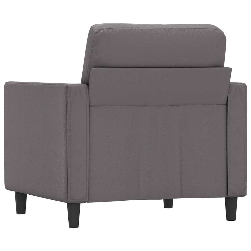 Fauteuil Gris 60 cm Similicuir