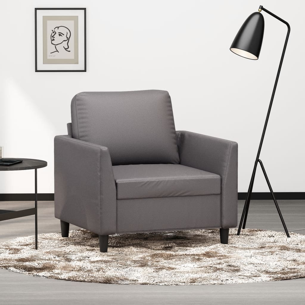 Fauteuil Gris 60 cm Similicuir - XIOS