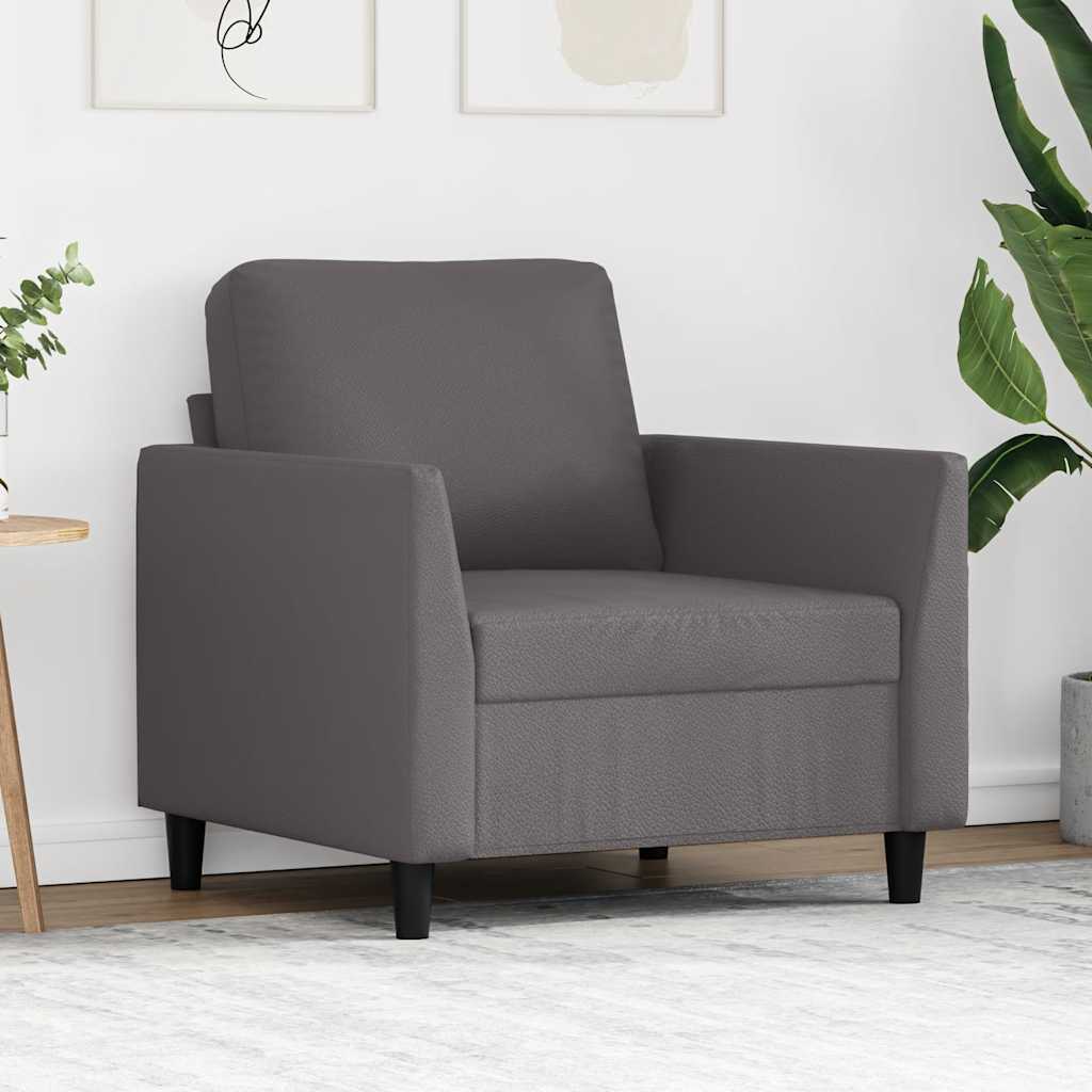 Fauteuil Gris 60 cm Similicuir