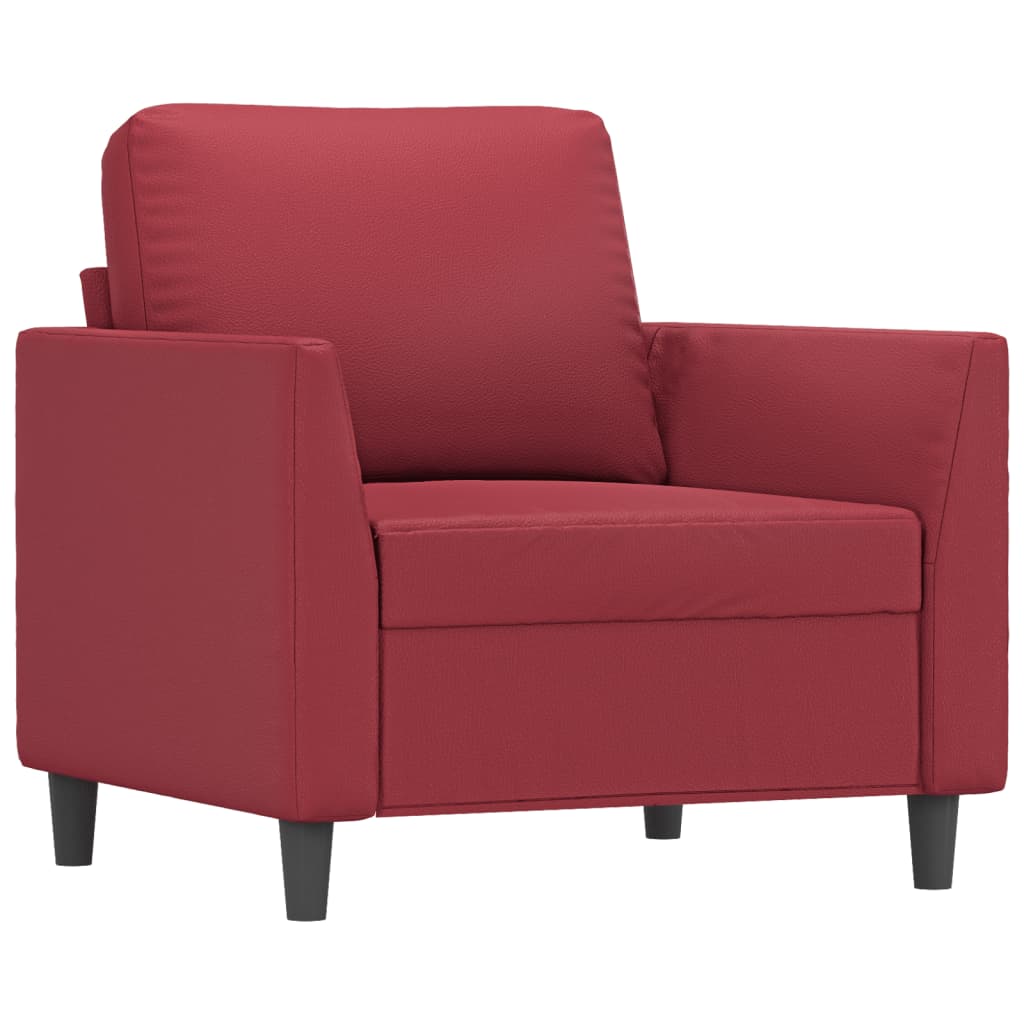 Fauteuil Rouge bordeaux 60 cm Similicuir - XIOS
