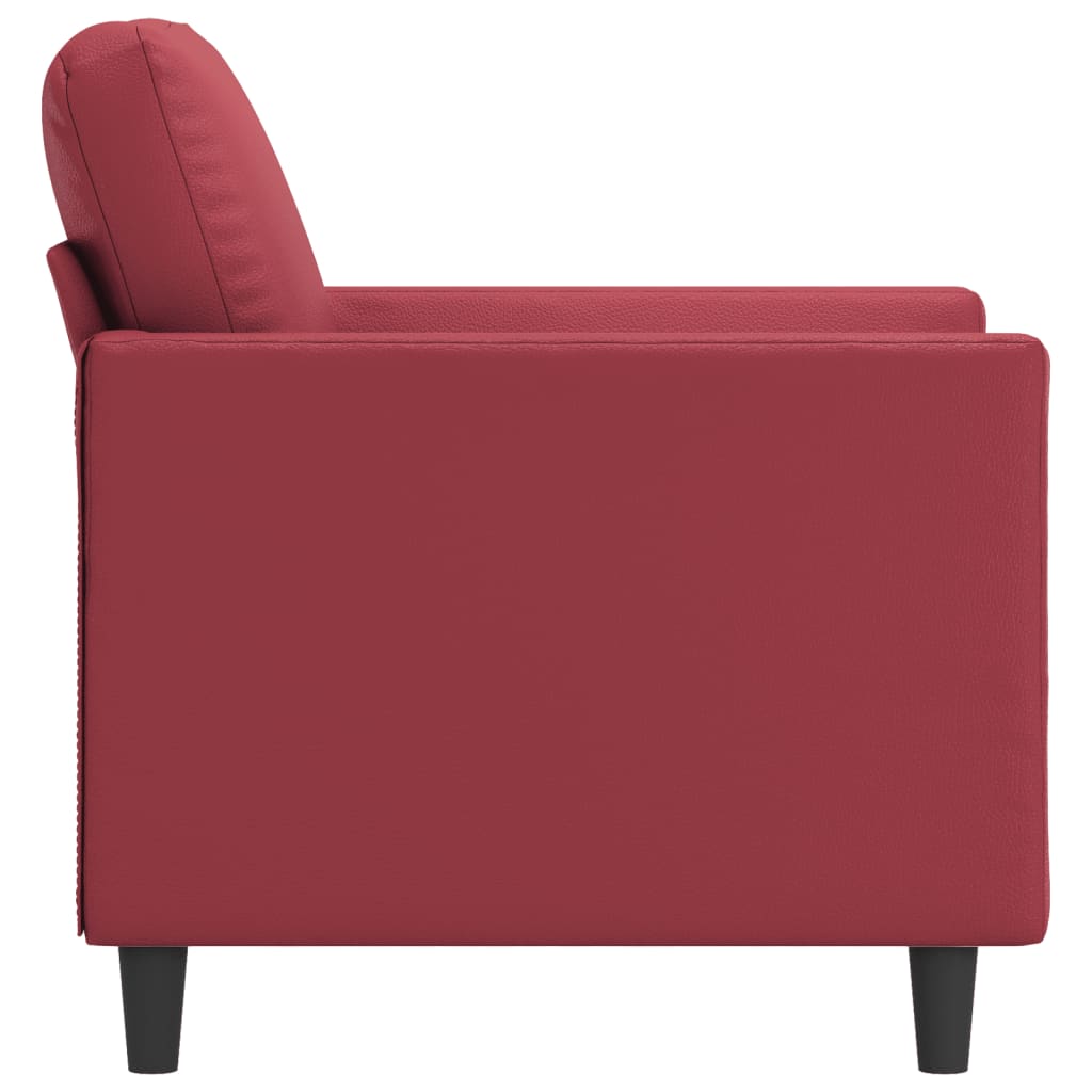 Fauteuil Rouge bordeaux 60 cm Similicuir - XIOS