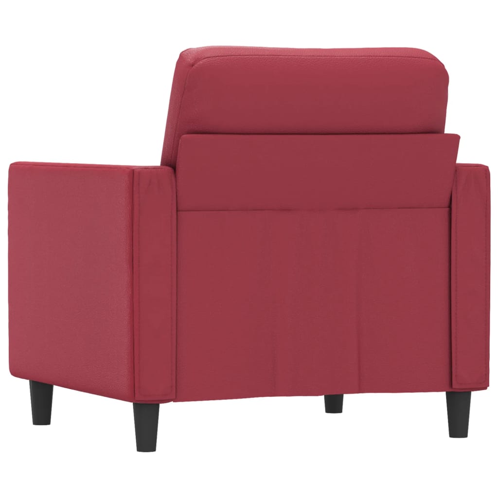 Fauteuil Rouge bordeaux 60 cm Similicuir - XIOS