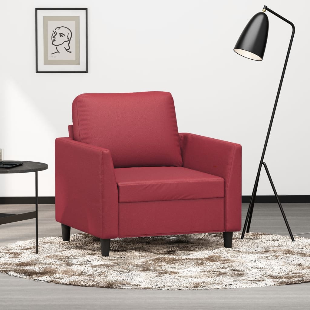 Fauteuil Rouge bordeaux 60 cm Similicuir - XIOS