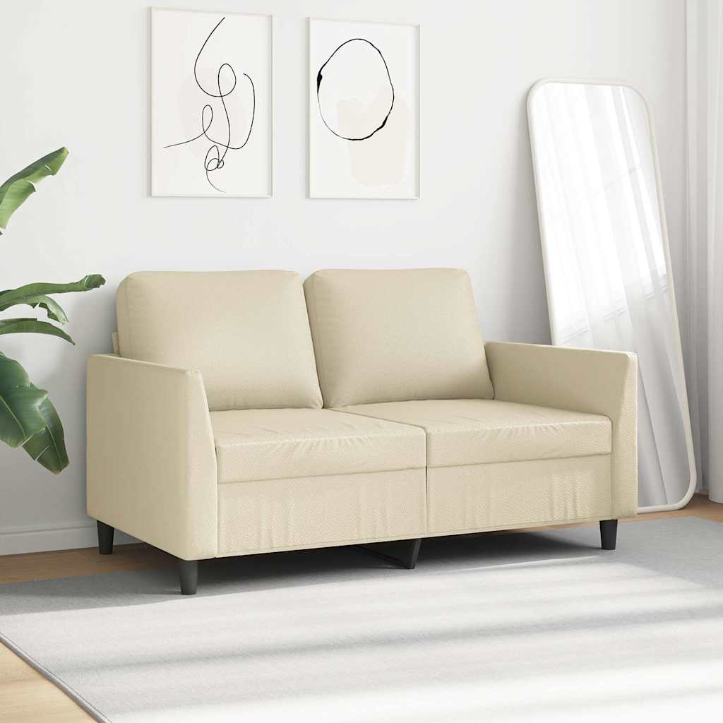 Canapé à 2 places Crème 120 cm Similicuir - XIOS