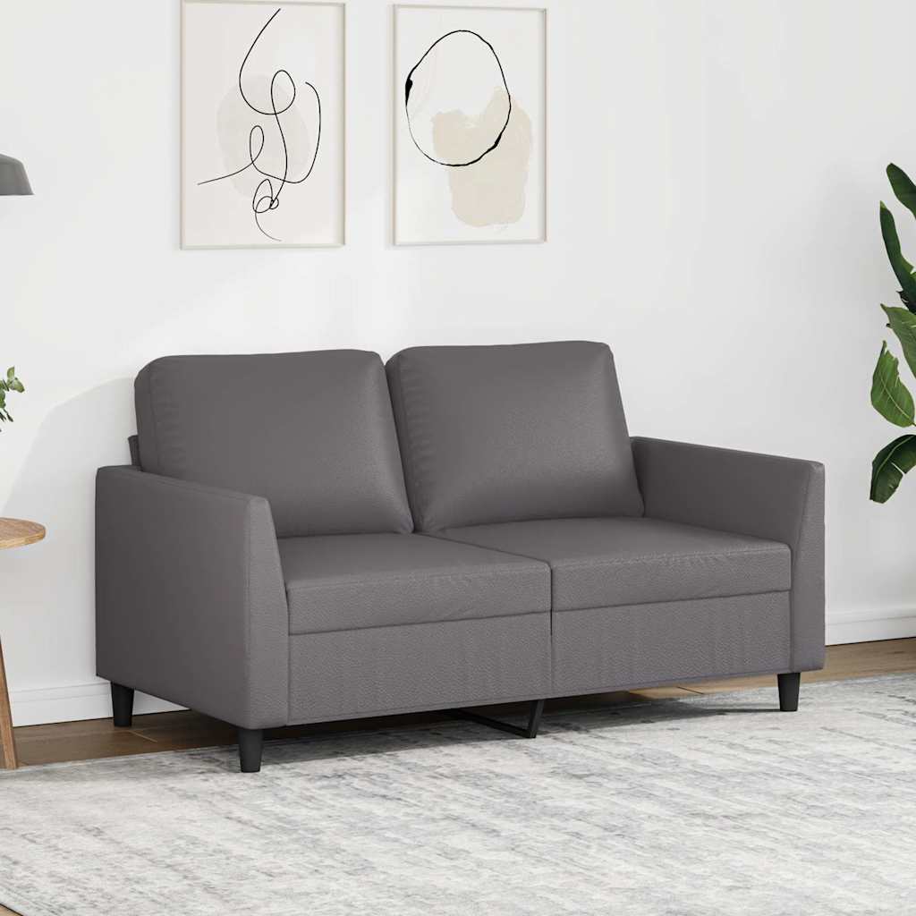 Canapé à 2 places Gris 120 cm Similicuir - XIOS