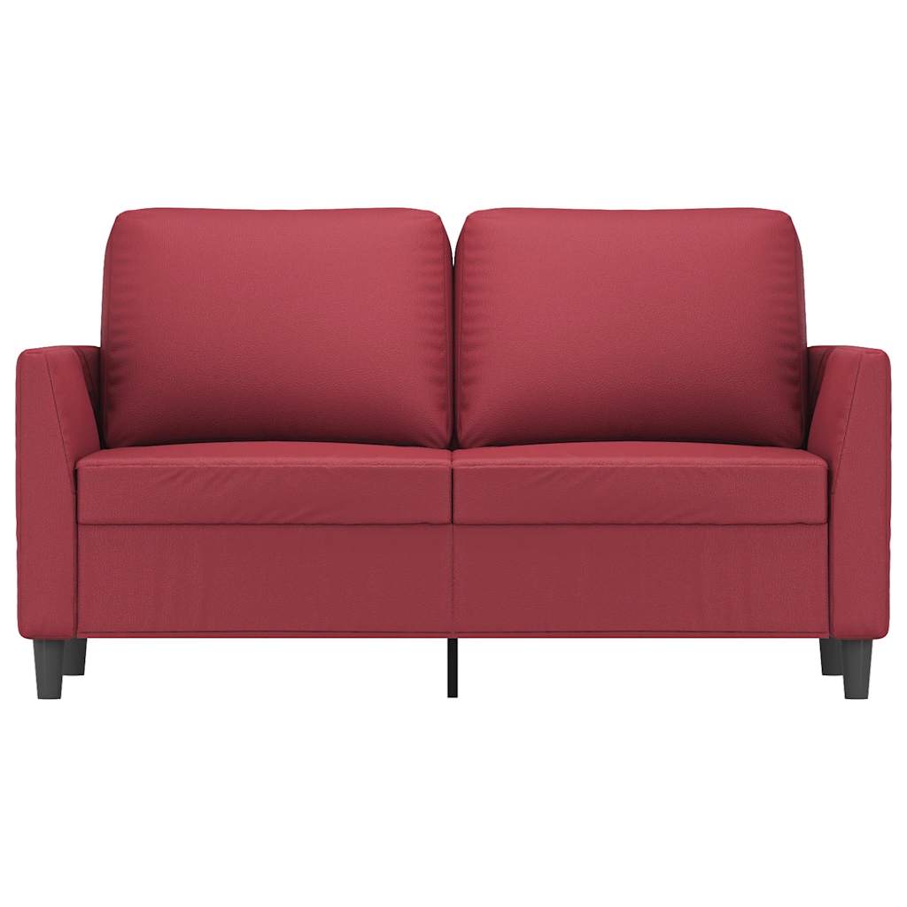 Canapé à 2 places Rouge bordeaux 120 cm Similicuir - XIOS