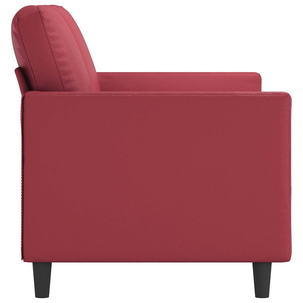 Canapé à 2 places Rouge bordeaux 120 cm Similicuir - XIOS