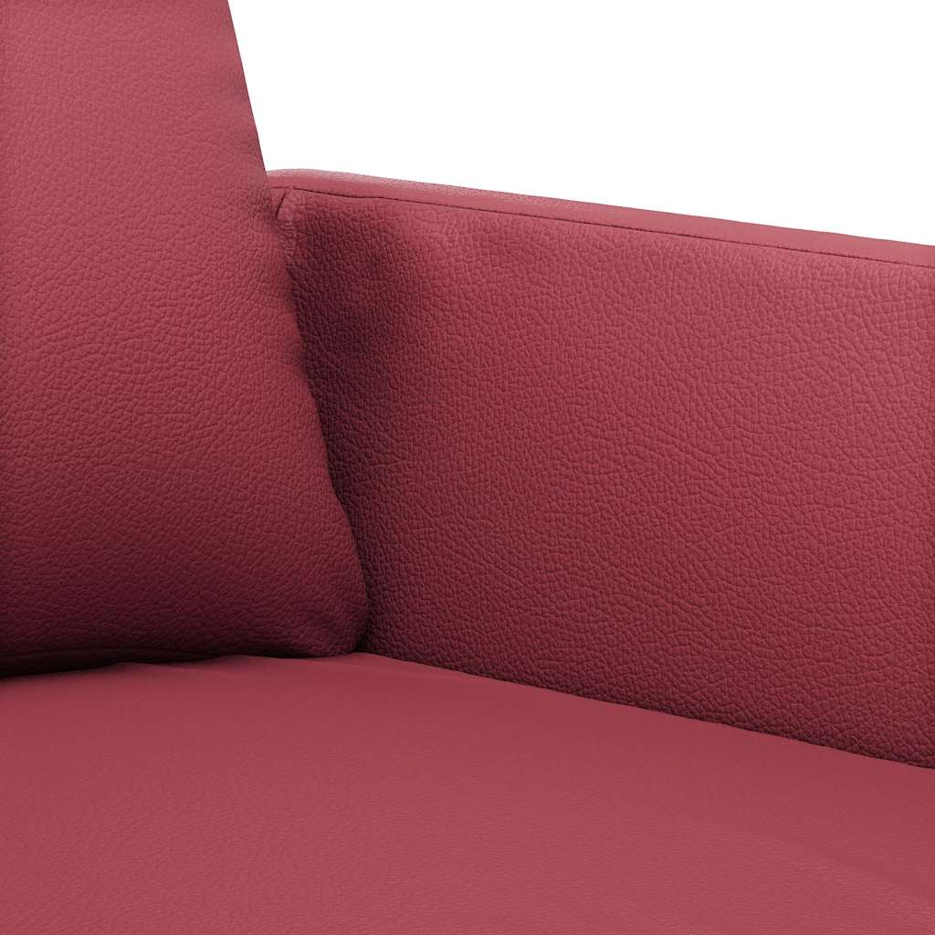 Canapé à 2 places Rouge bordeaux 120 cm Similicuir - XIOS