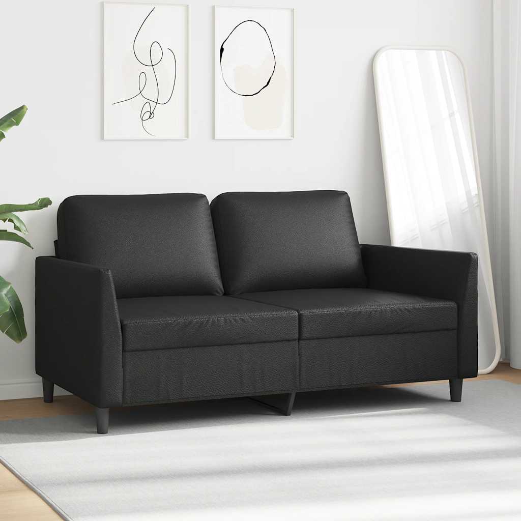 Canapé à 2 places Noir 140 cm Similicuir