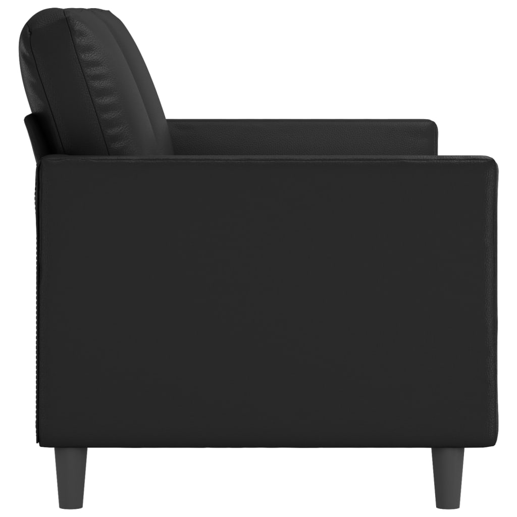Canapé à 2 places Noir 140 cm Similicuir - XIOS