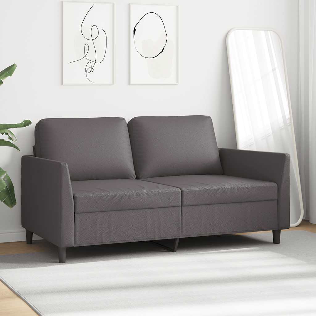 Canapé à 2 places Gris 140 cm Similicuir - XIOS