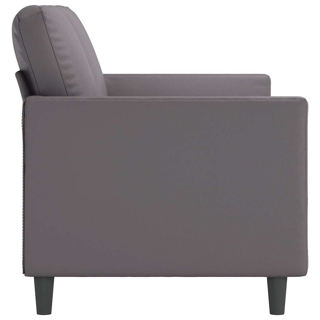 Canapé à 2 places Gris 140 cm Similicuir - XIOS