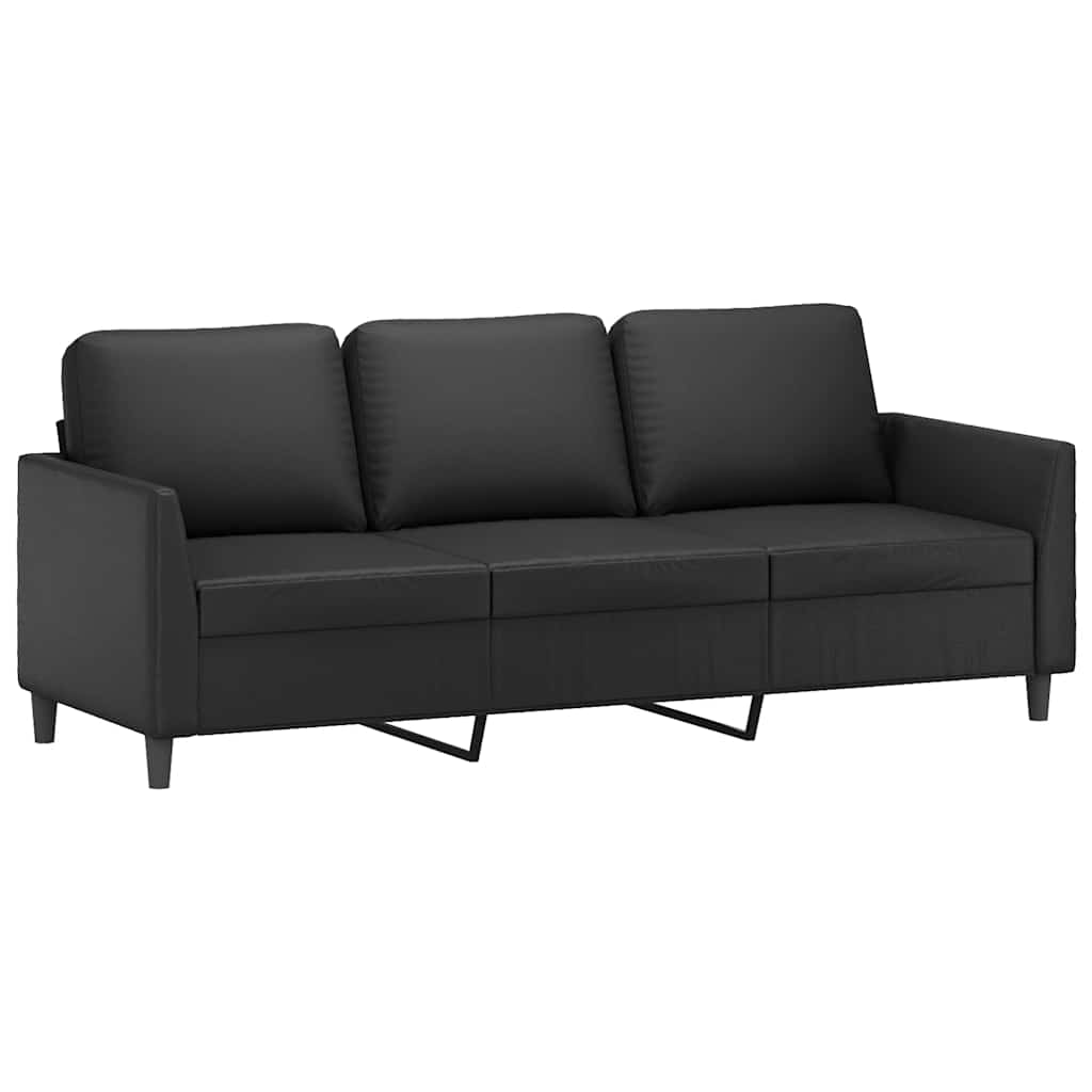 Canapé à 3 places Noir 180 cm Similicuir - XIOS