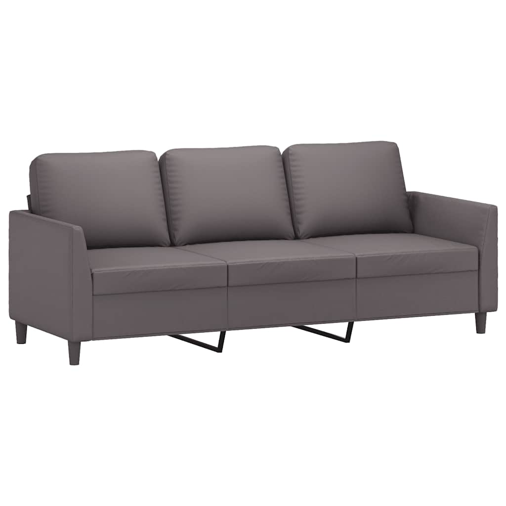 Canapé à 3 places Gris 180 cm Similicuir - XIOS