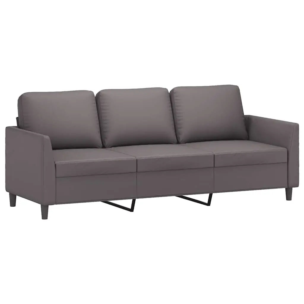 Canapé à 3 places Gris 180 cm Similicuir - XIOS