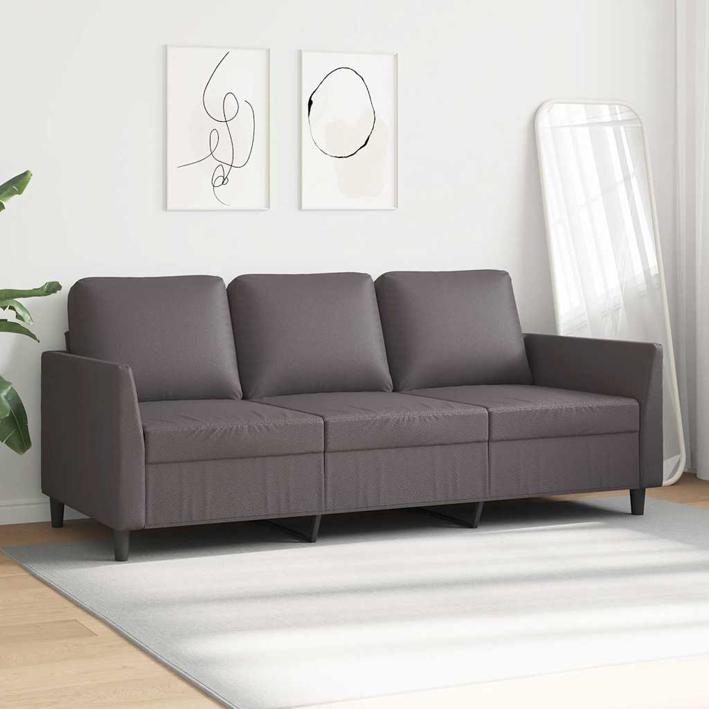 Canapé à 3 places Gris 180 cm Similicuir - XIOS