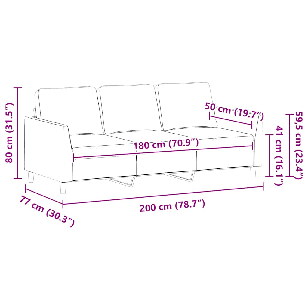 Canapé à 3 places Gris 180 cm Similicuir - XIOS