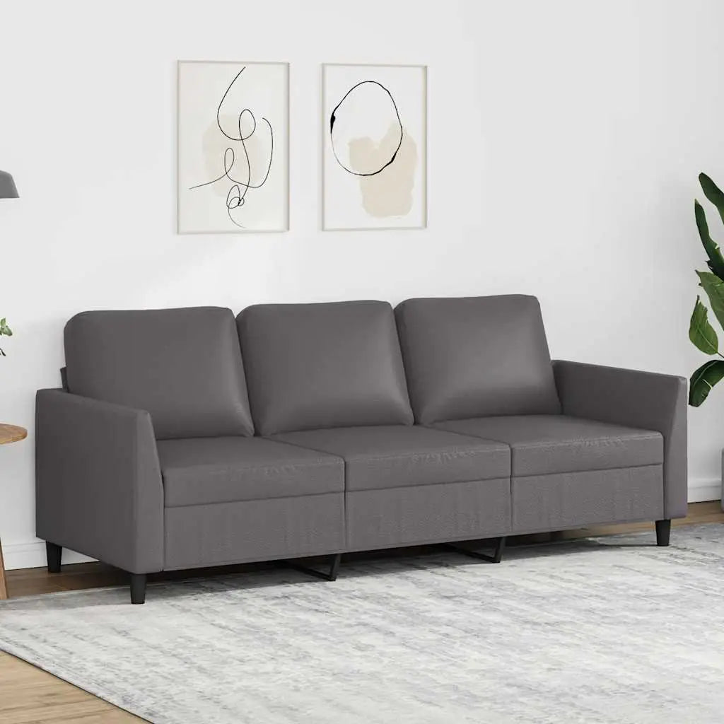 Canapé à 3 places Gris 180 cm Similicuir - XIOS