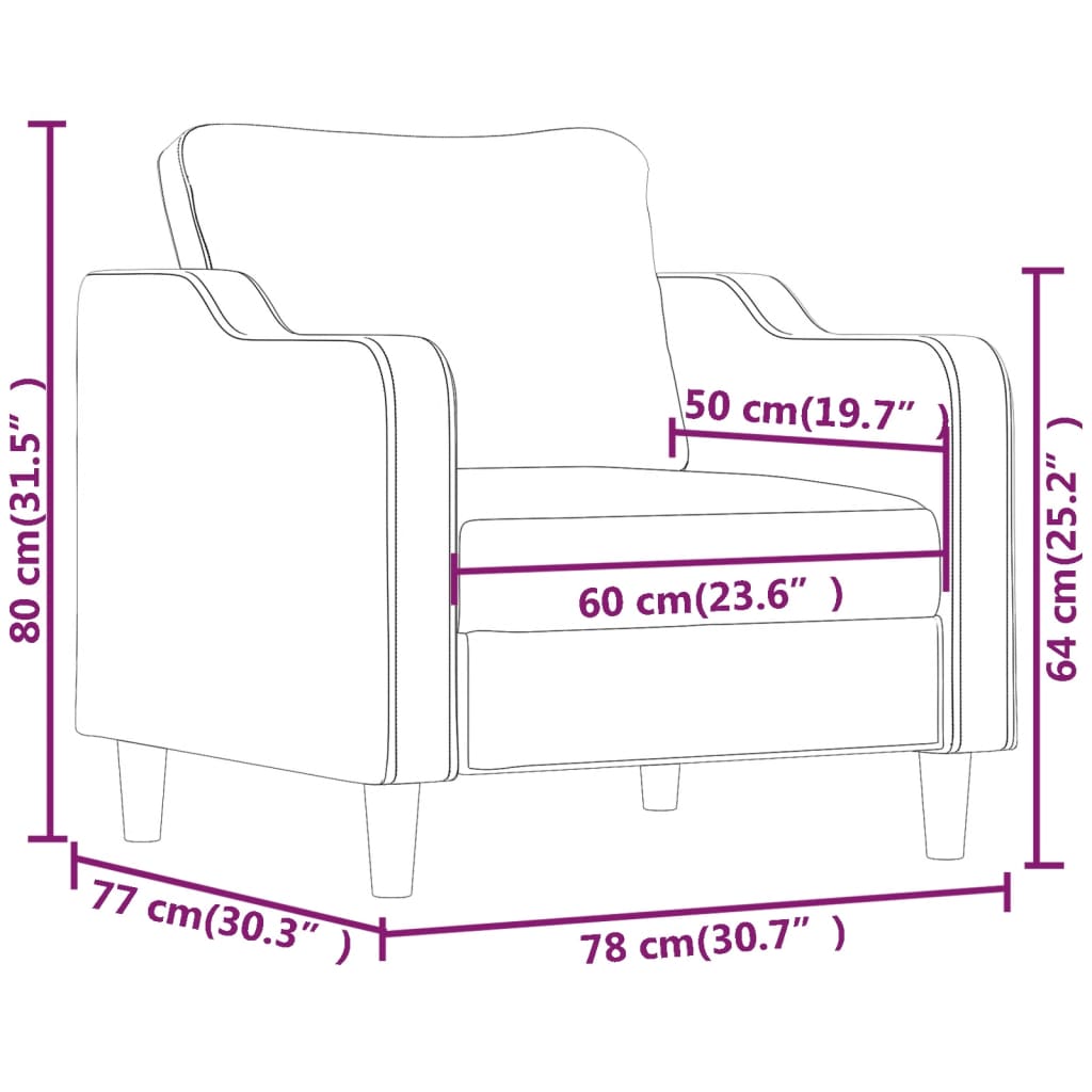 Fauteuil Taupe 60 cm Tissu - XIOS