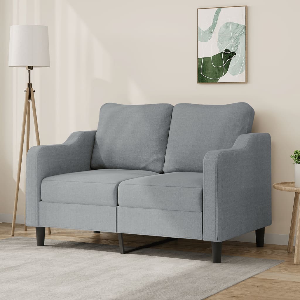 Canapé à 2 places Gris clair 120 cm Tissu - XIOS