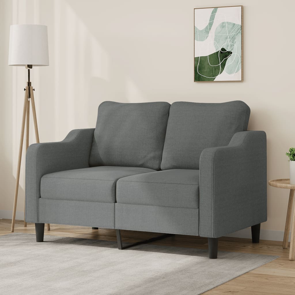 Canapé à 2 places Gris foncé 120 cm Tissu - XIOS