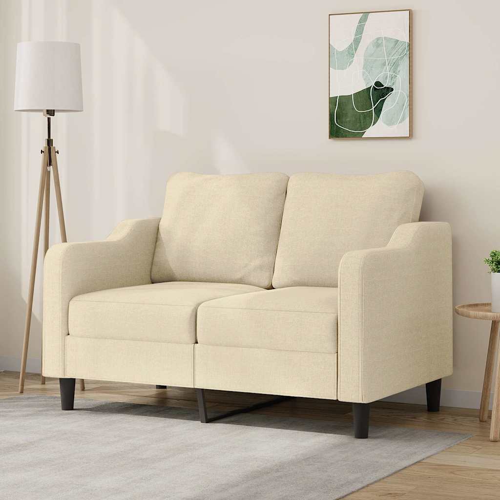 Canapé à 2 places Crème 120 cm Tissu - XIOS
