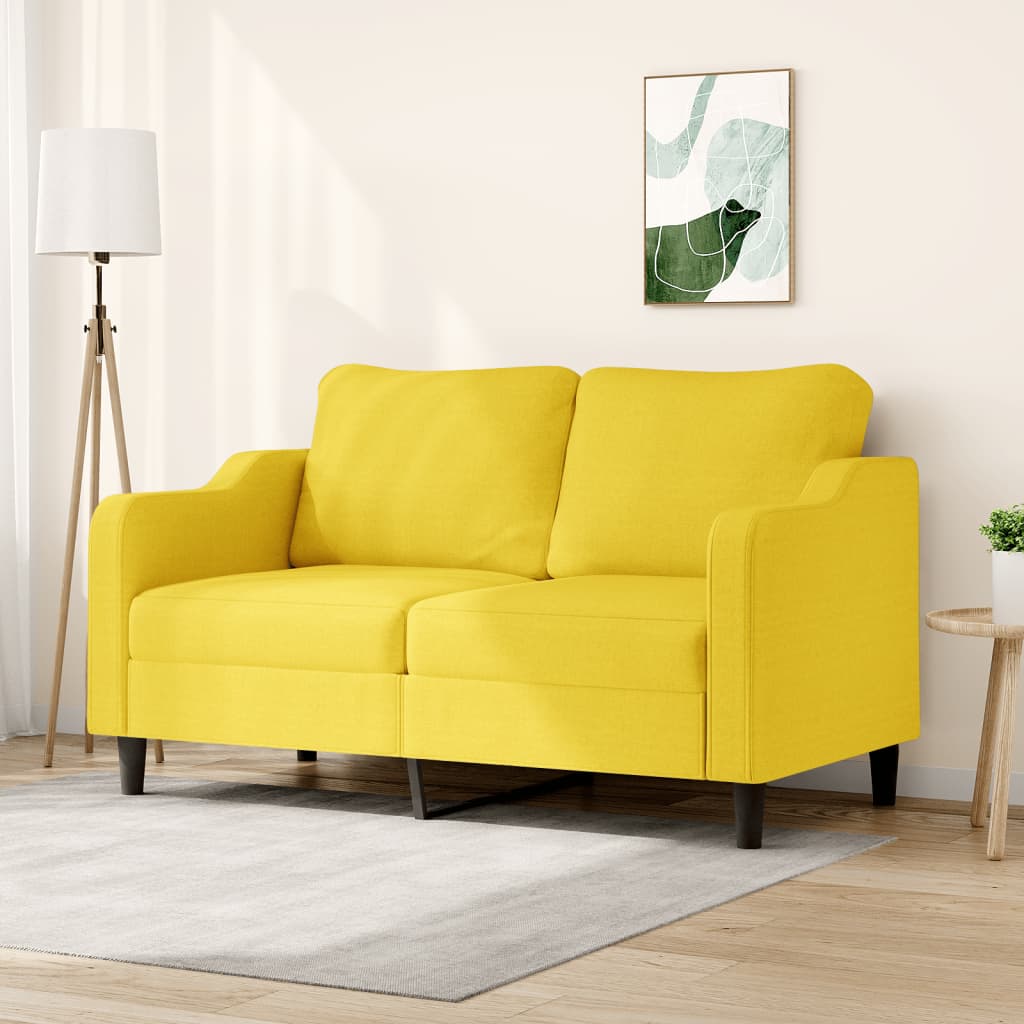 Canapé à 2 places Jaune clair 140 cm Tissu - XIOS