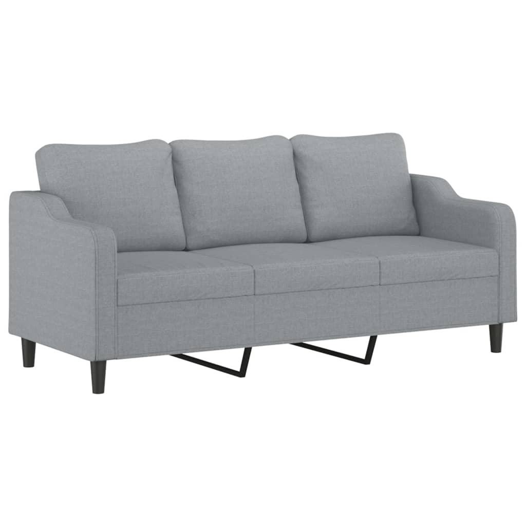 Canapé à 3 places Gris clair 180 cm Tissu - XIOS