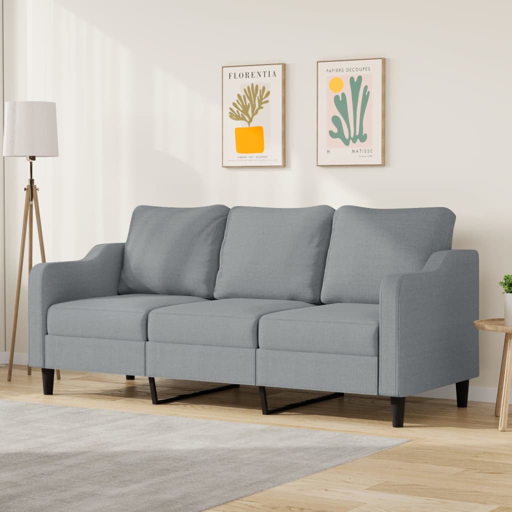 Canapé à 3 places Gris clair 180 cm Tissu - XIOS