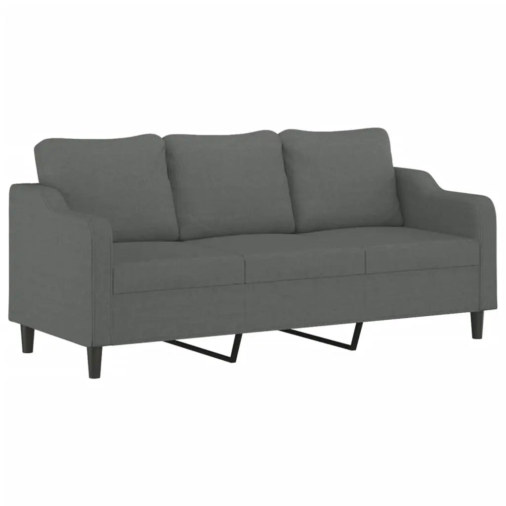 Canapé à 3 places Gris foncé 180 cm Tissu - XIOS