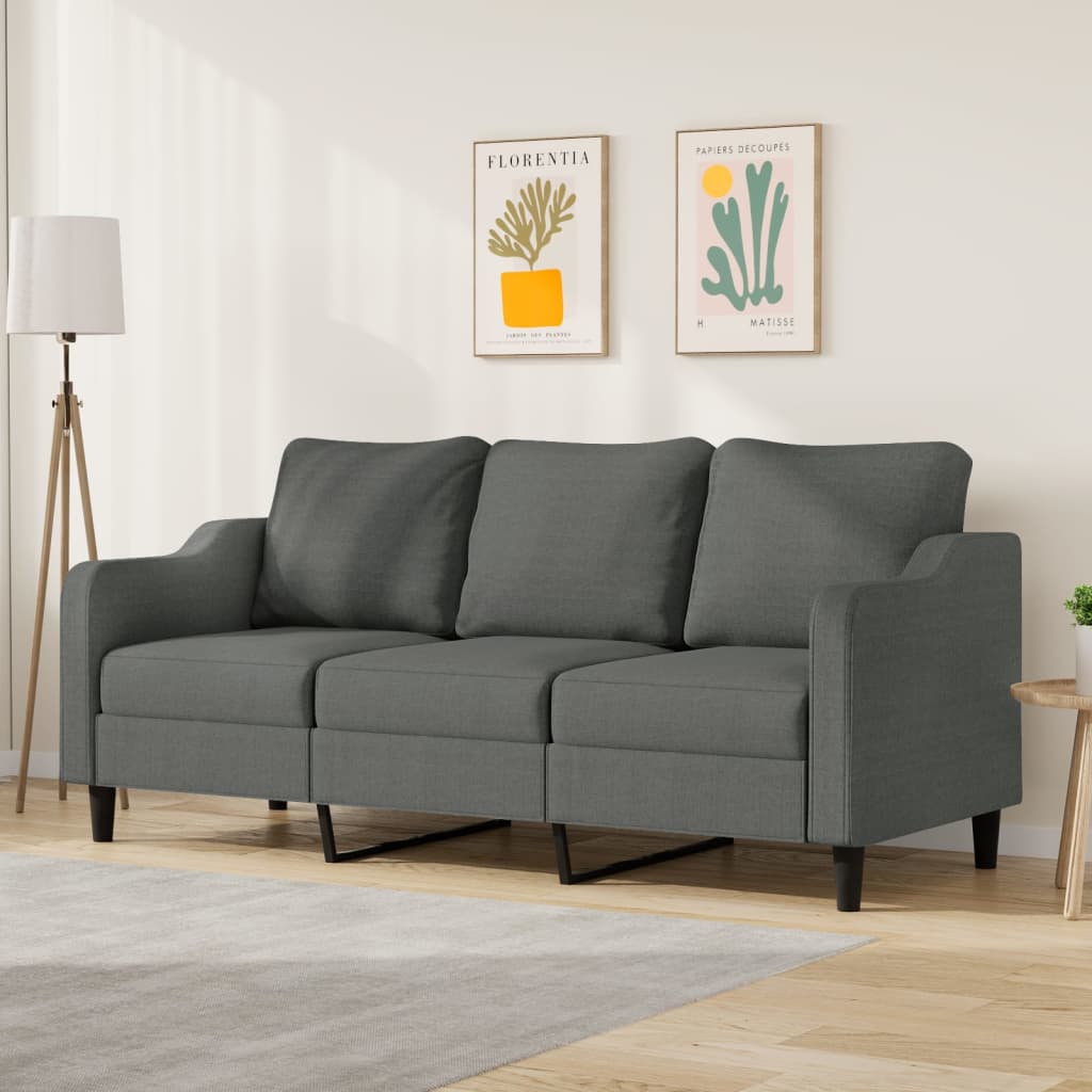 Canapé à 3 places Gris foncé 180 cm Tissu - XIOS