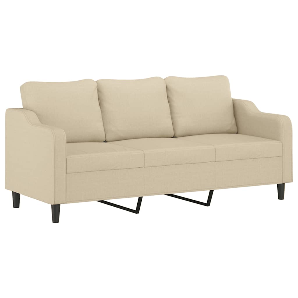 Canapé à 3 places Crème 180 cm Tissu - XIOS
