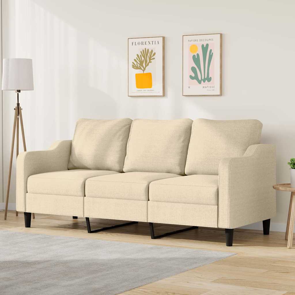 Canapé à 3 places Crème 180 cm Tissu - XIOS