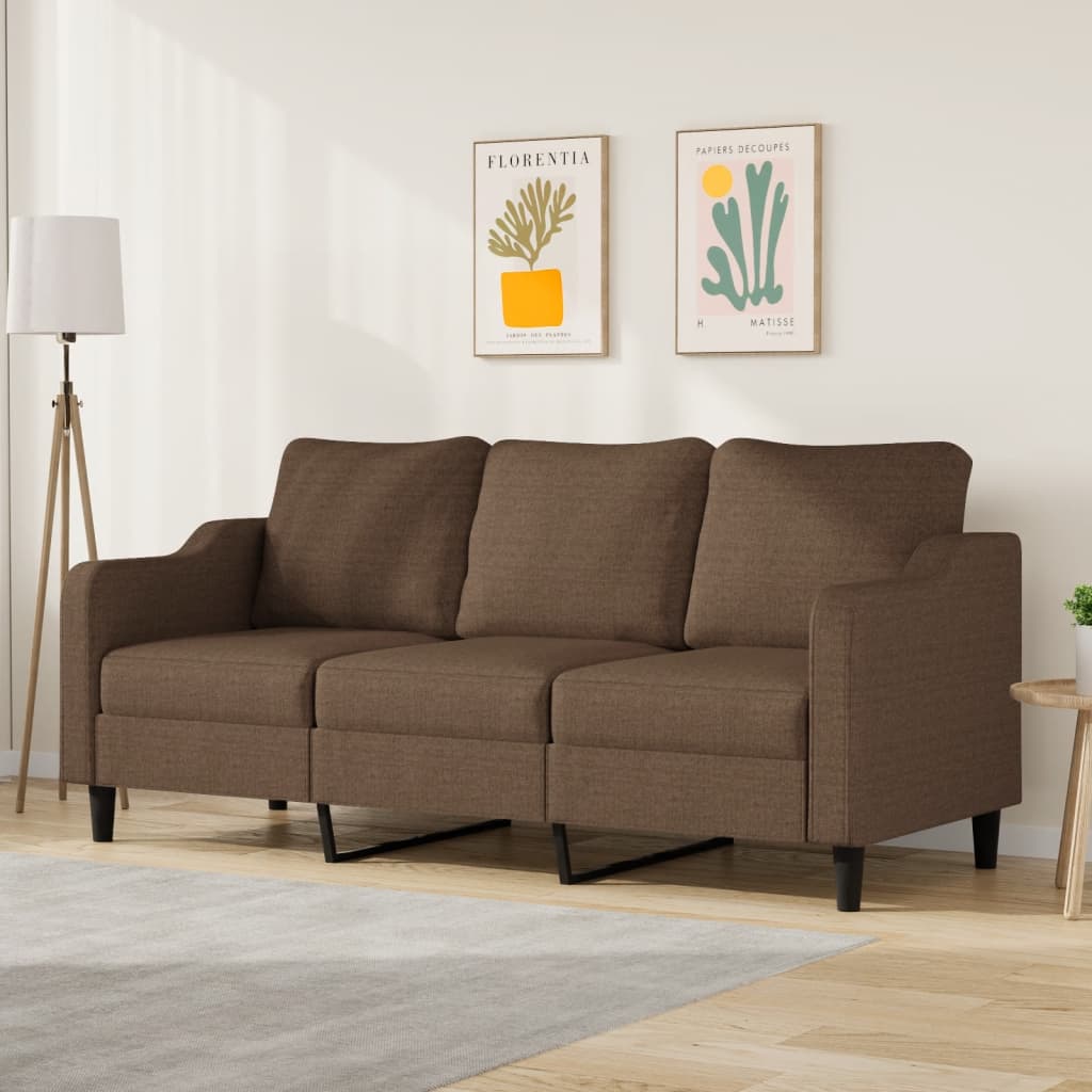 Canapé à 3 places Marron 180 cm Tissu - XIOS