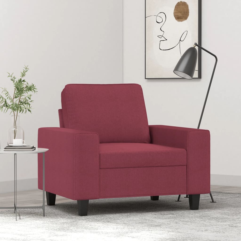 Fauteuil Rouge bordeaux 60 cm Tissu - XIOS