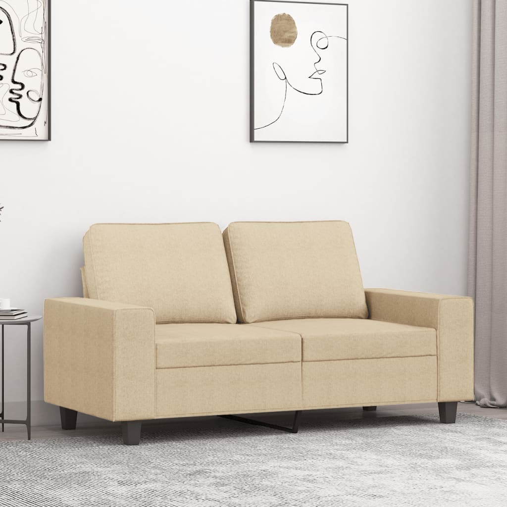 Canapé à 2 places Crème 120 cm Tissu - XIOS