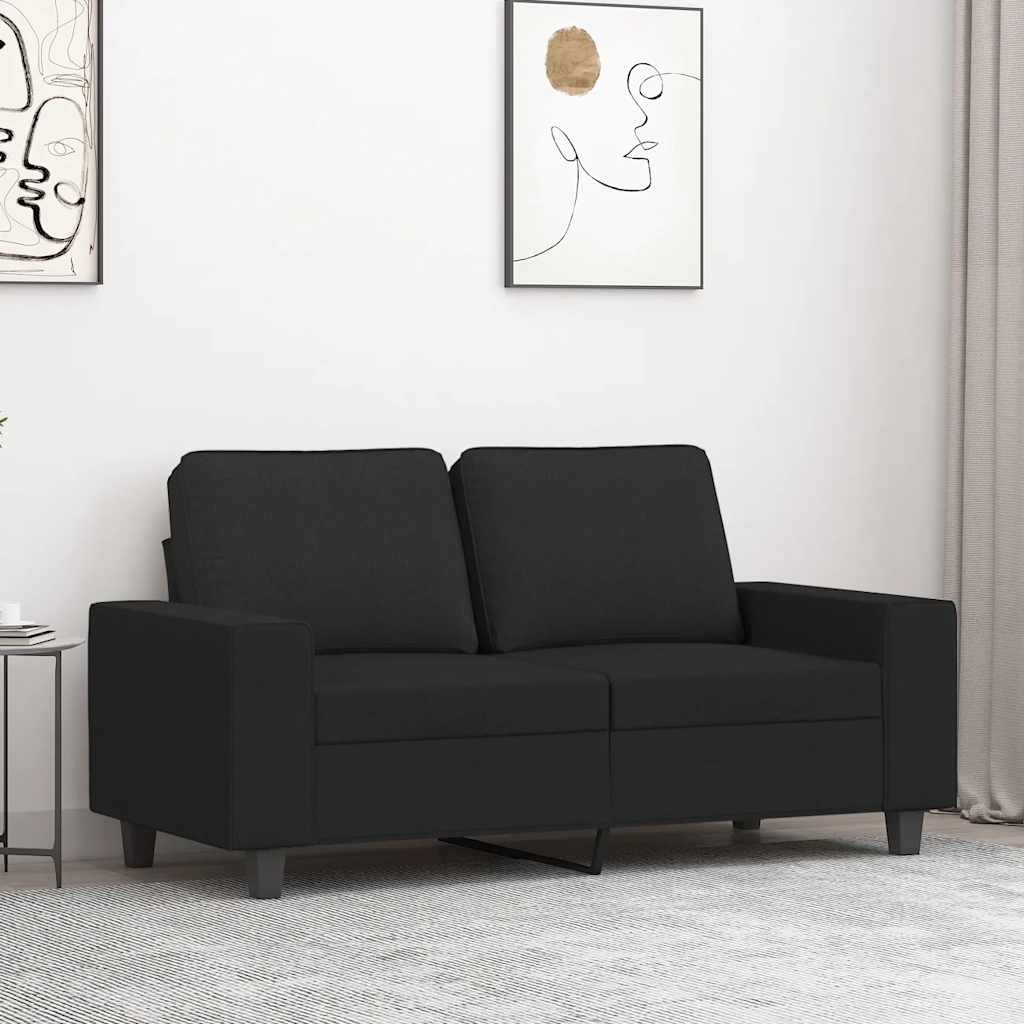 Canapé à 2 places Noir 120 cm Tissu - XIOS