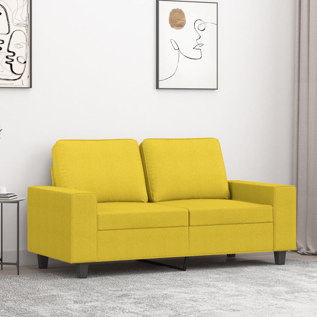 Canapé à 2 places Jaune clair 120 cm Tissu - XIOS
