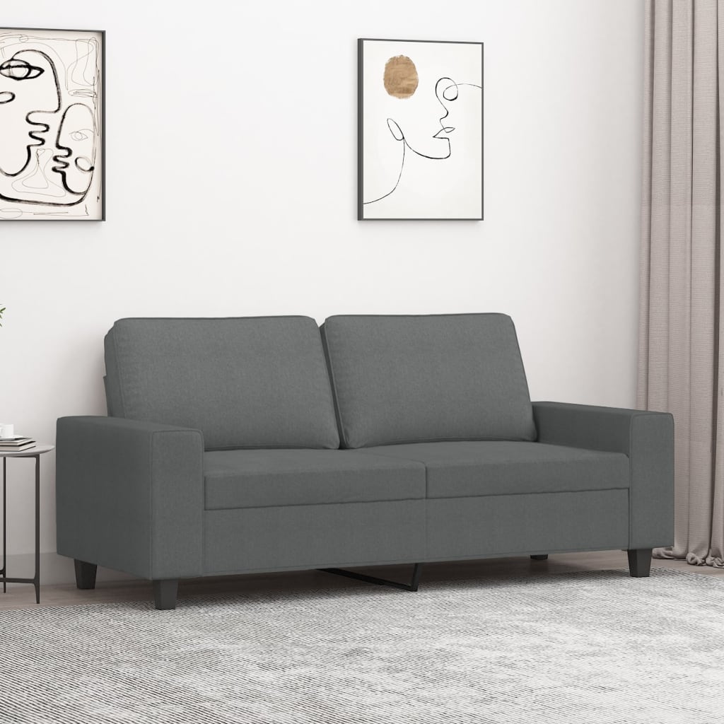 Canapé à 2 places Gris foncé 140 cm Tissu - XIOS