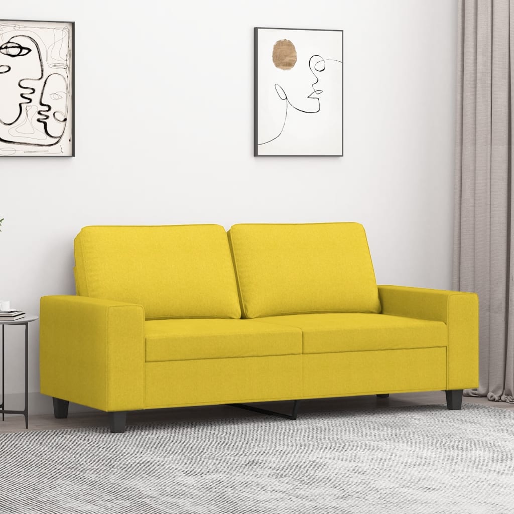 Canapé à 2 places Jaune clair 140 cm Tissu - XIOS